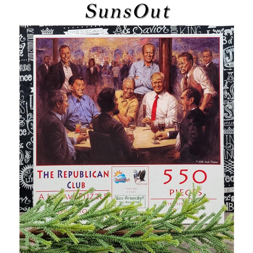 SunsOut Republican Club Trump Reagan Bush Lincoln 550 Piece Puzzle
